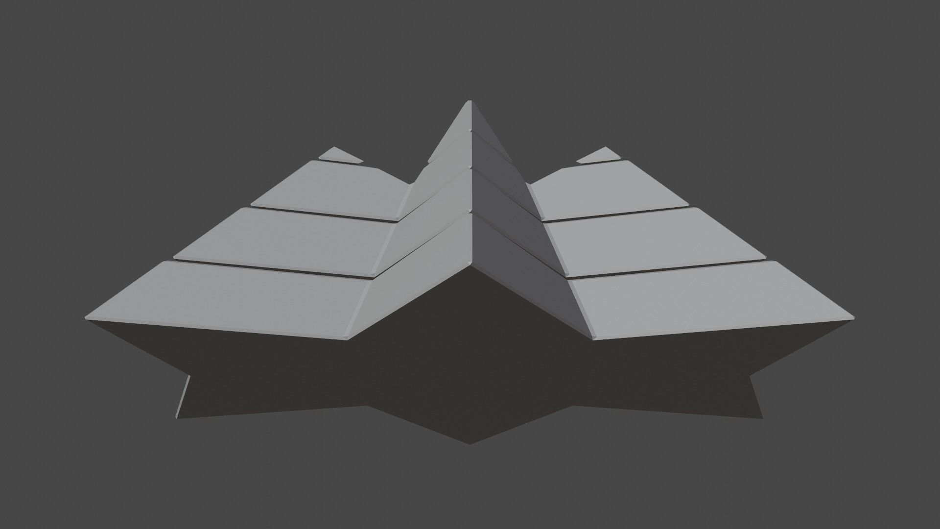 Silver Futuristic Pyramidal Build Low-poly 3D model_32