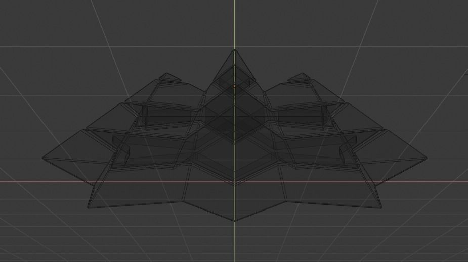 Silver Futuristic Pyramidal Build Low-poly 3D model_34