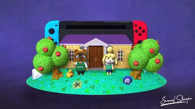 ANIMAL CROSSING DOCK NINTENDO SWITCH 3D print model
