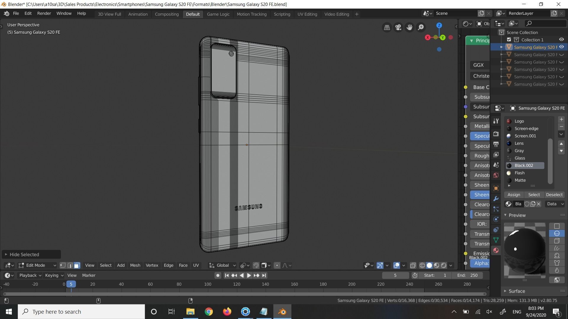 Samsung Galaxy S20 FE in all Official Colors Free low-poly 3D model_6