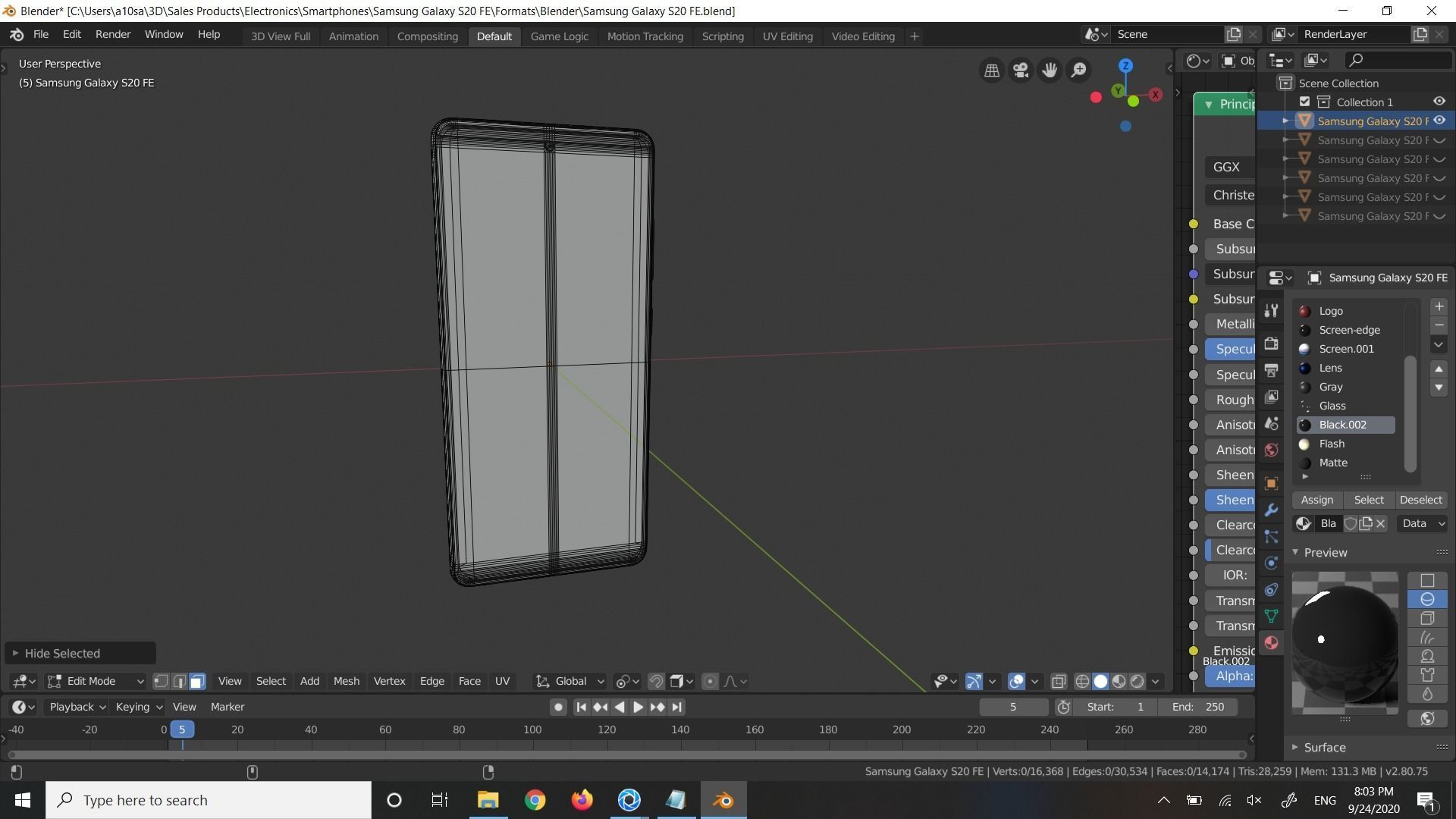 Samsung Galaxy S20 FE in all Official Colors Free low-poly 3D model_7