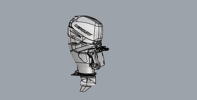 Mercury Verado outboard 350 Hp engine 3D model