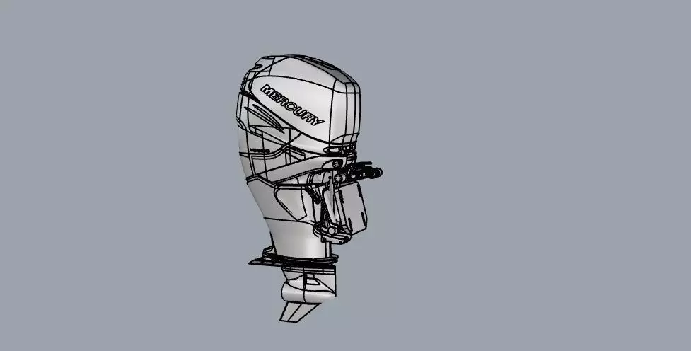 Mercury Verado outboard 350 Hp engine 3D model_0