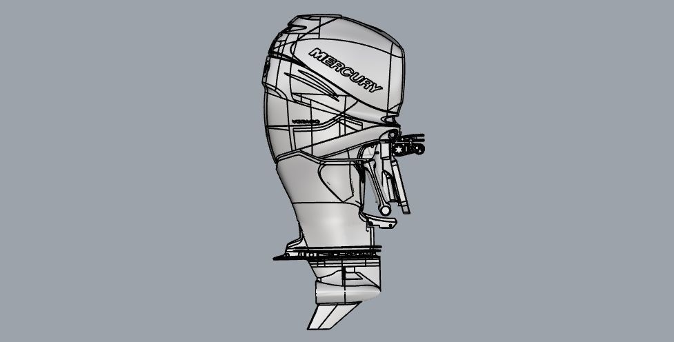 Mercury Verado outboard 350 Hp engine 3D model_20