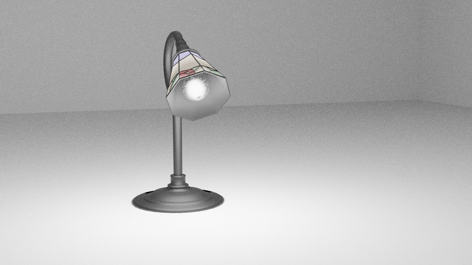desk and wall lamp Low-poly 3D model_2