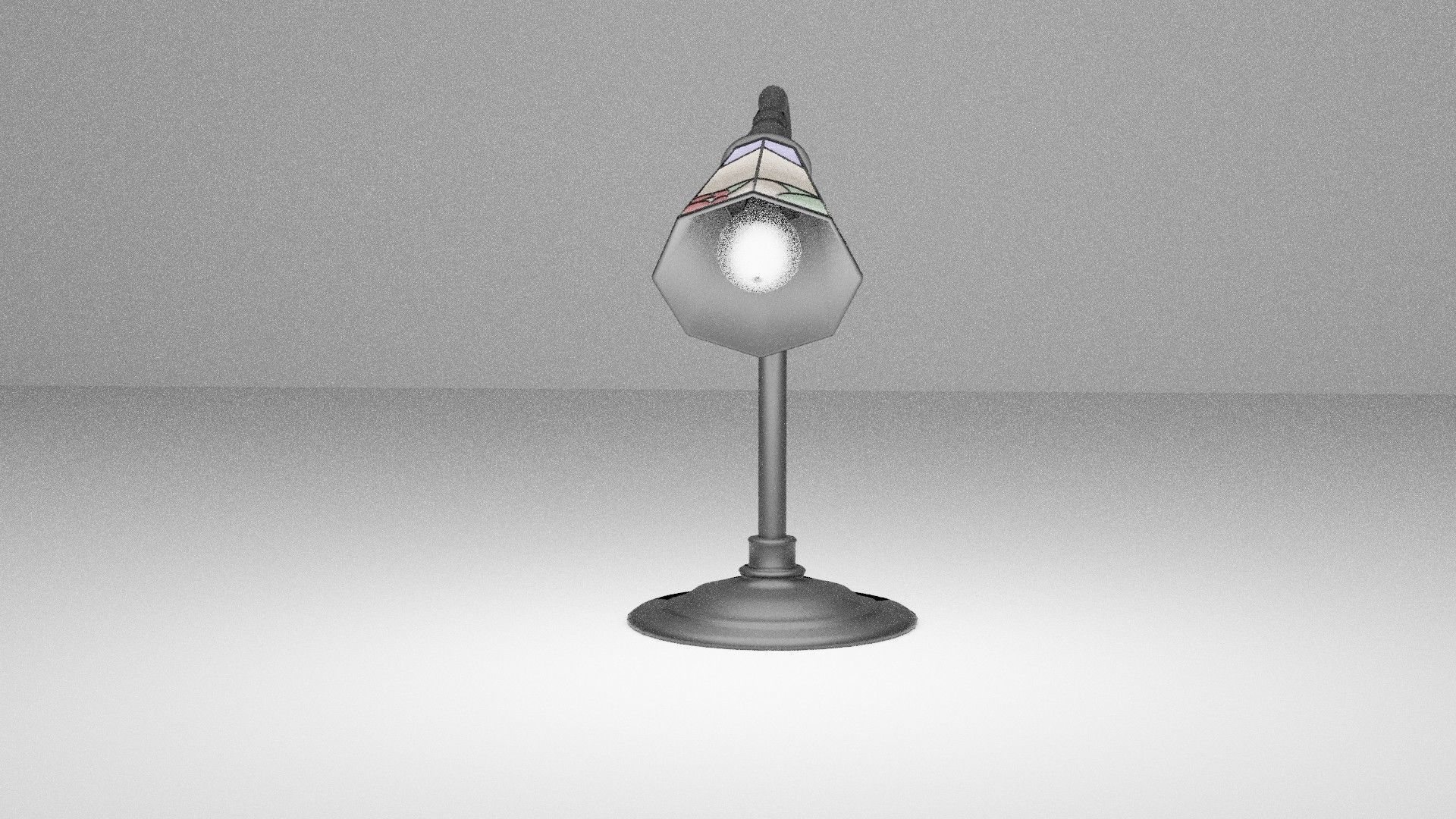 desk and wall lamp Low-poly 3D model_3