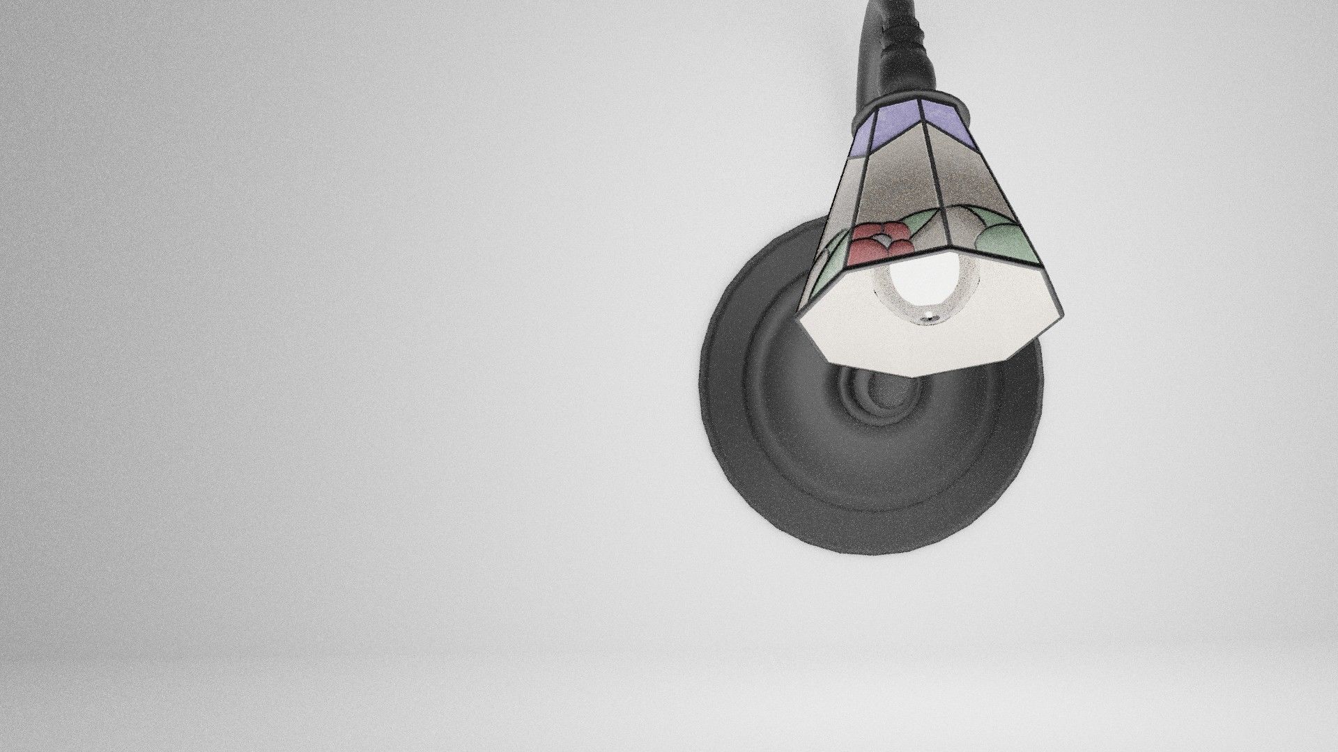 desk and wall lamp Low-poly 3D model_8