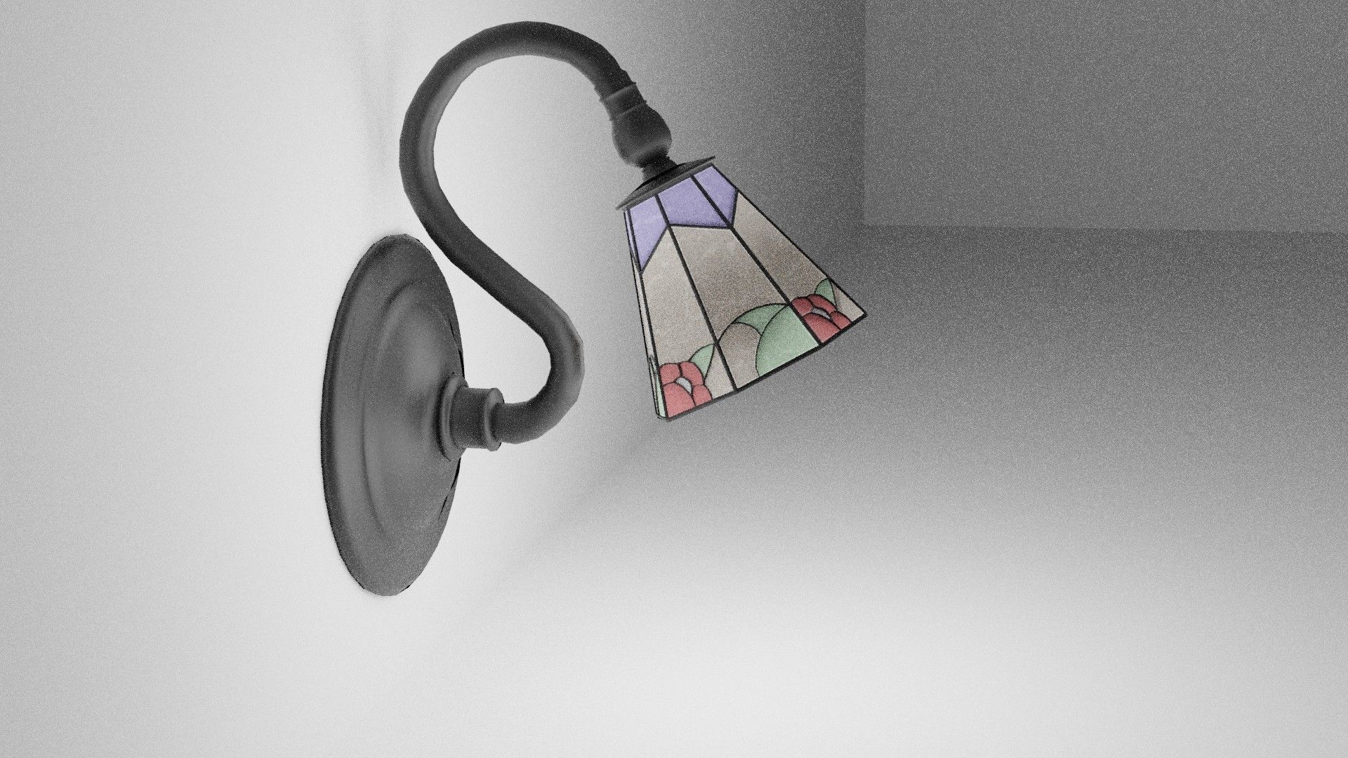 desk and wall lamp Low-poly 3D model_6