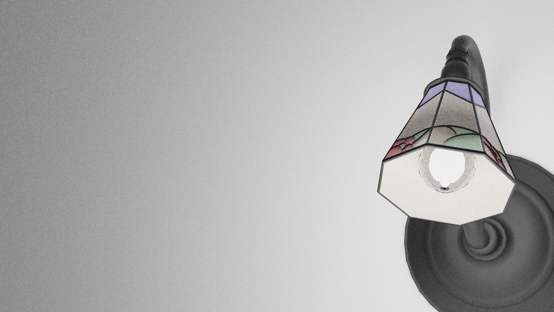 desk and wall lamp Low-poly 3D model_9