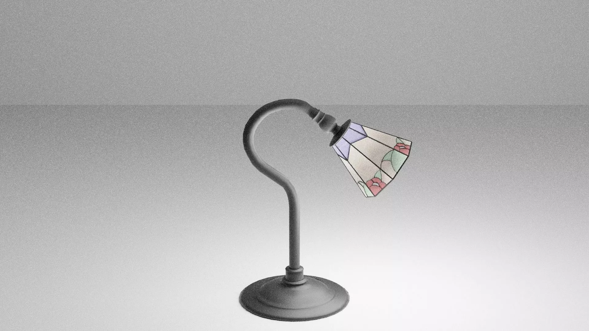 desk and wall lamp Low-poly 3D model_0