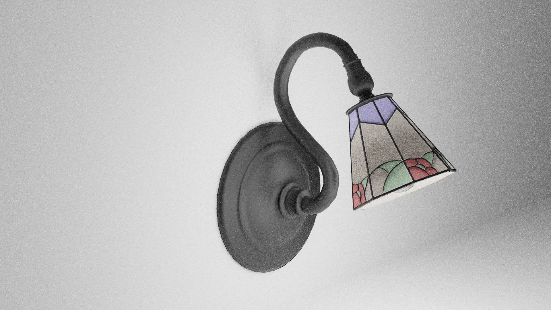 desk and wall lamp Low-poly 3D model_7