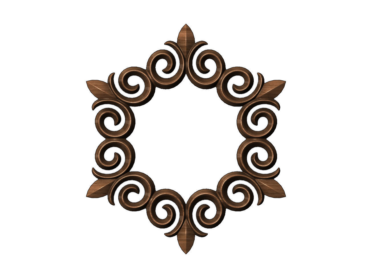 Hexagonal  floral decoration element relief 3D print model_7