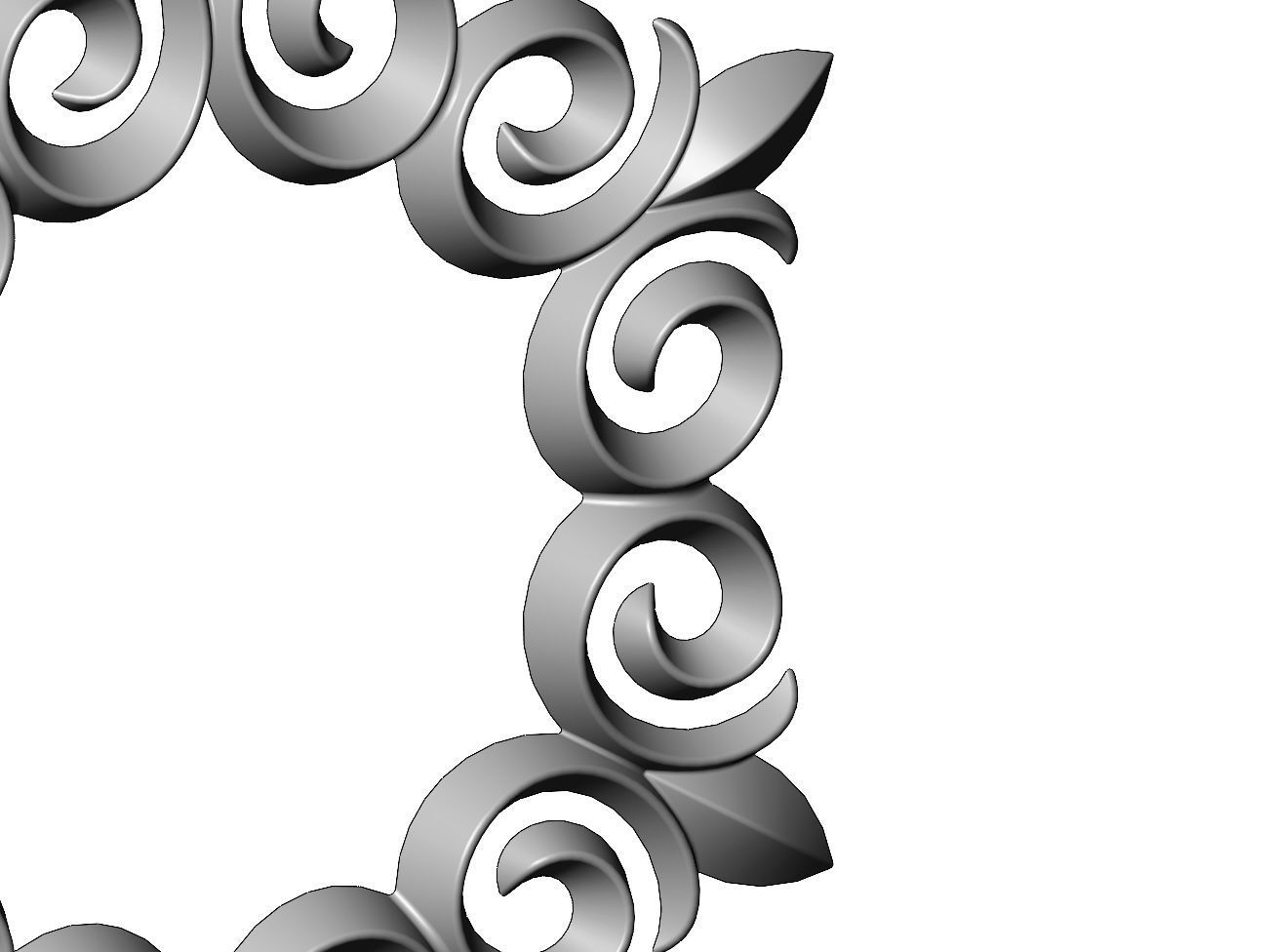 Hexagonal  floral decoration element relief 3D print model_6