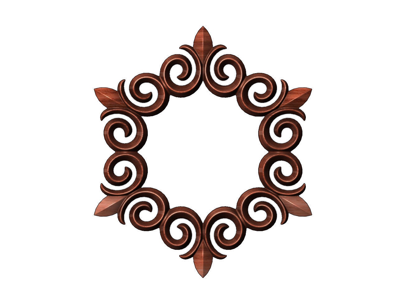 Hexagonal  floral decoration element relief 3D print model_9