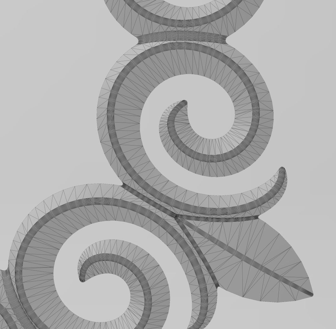 Hexagonal  floral decoration element relief 3D print model_12