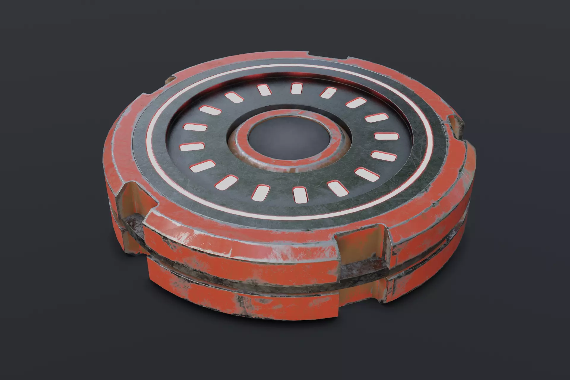 Sci-Fi Future Mech Button Disk 3D model_0