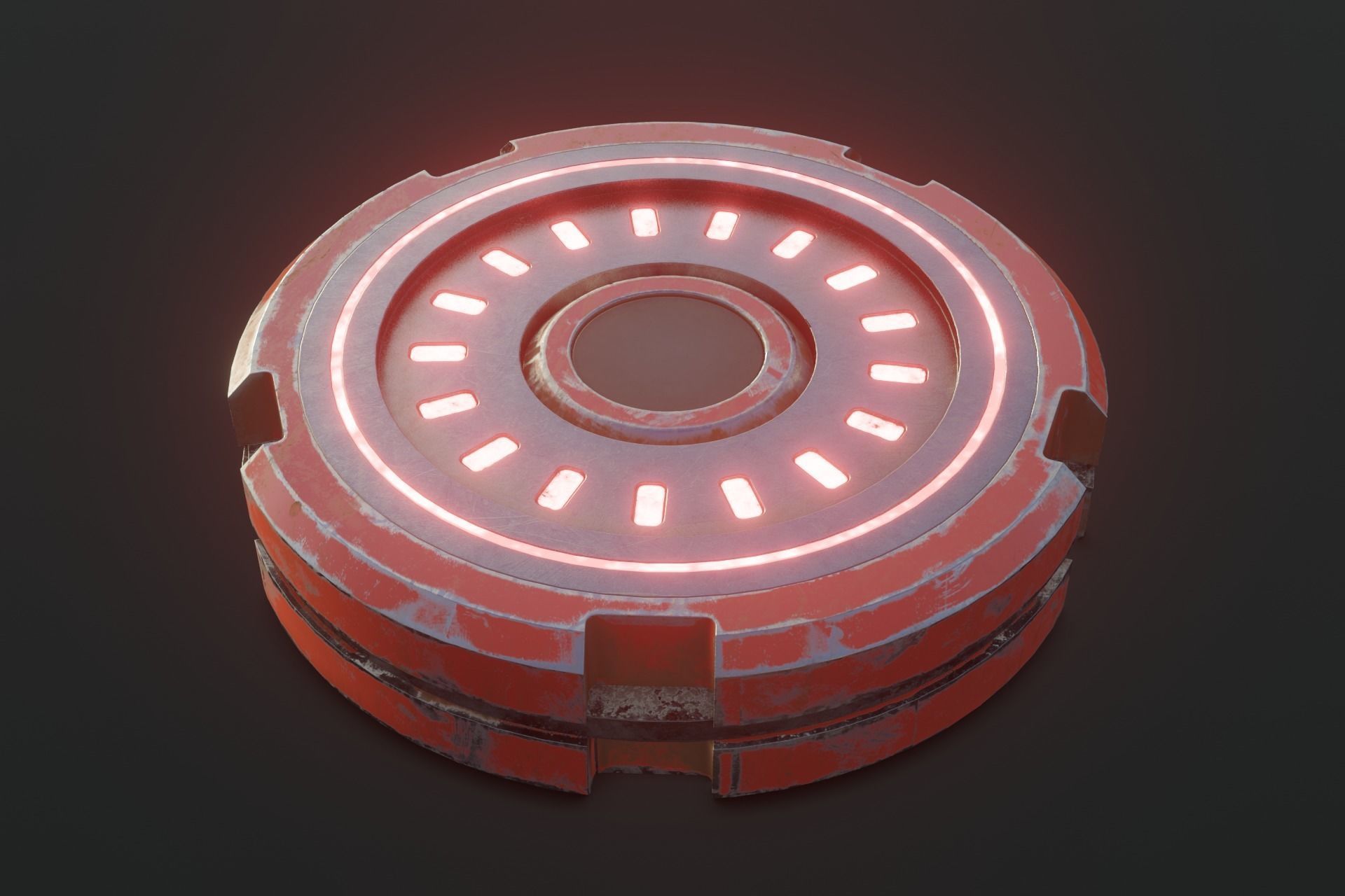 Sci-Fi Future Mech Button Disk 3D model_5