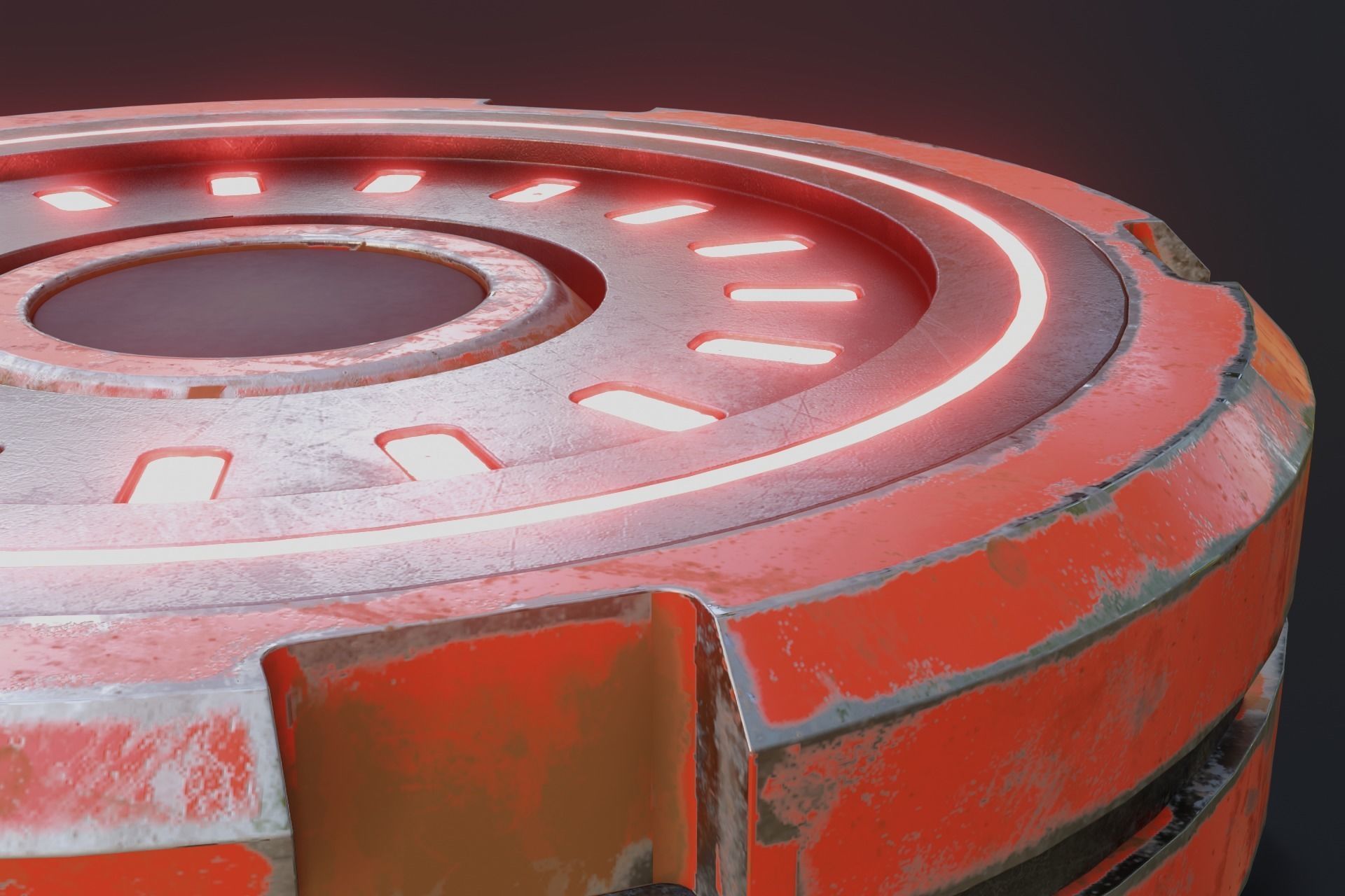 Sci-Fi Future Mech Button Disk 3D model_4