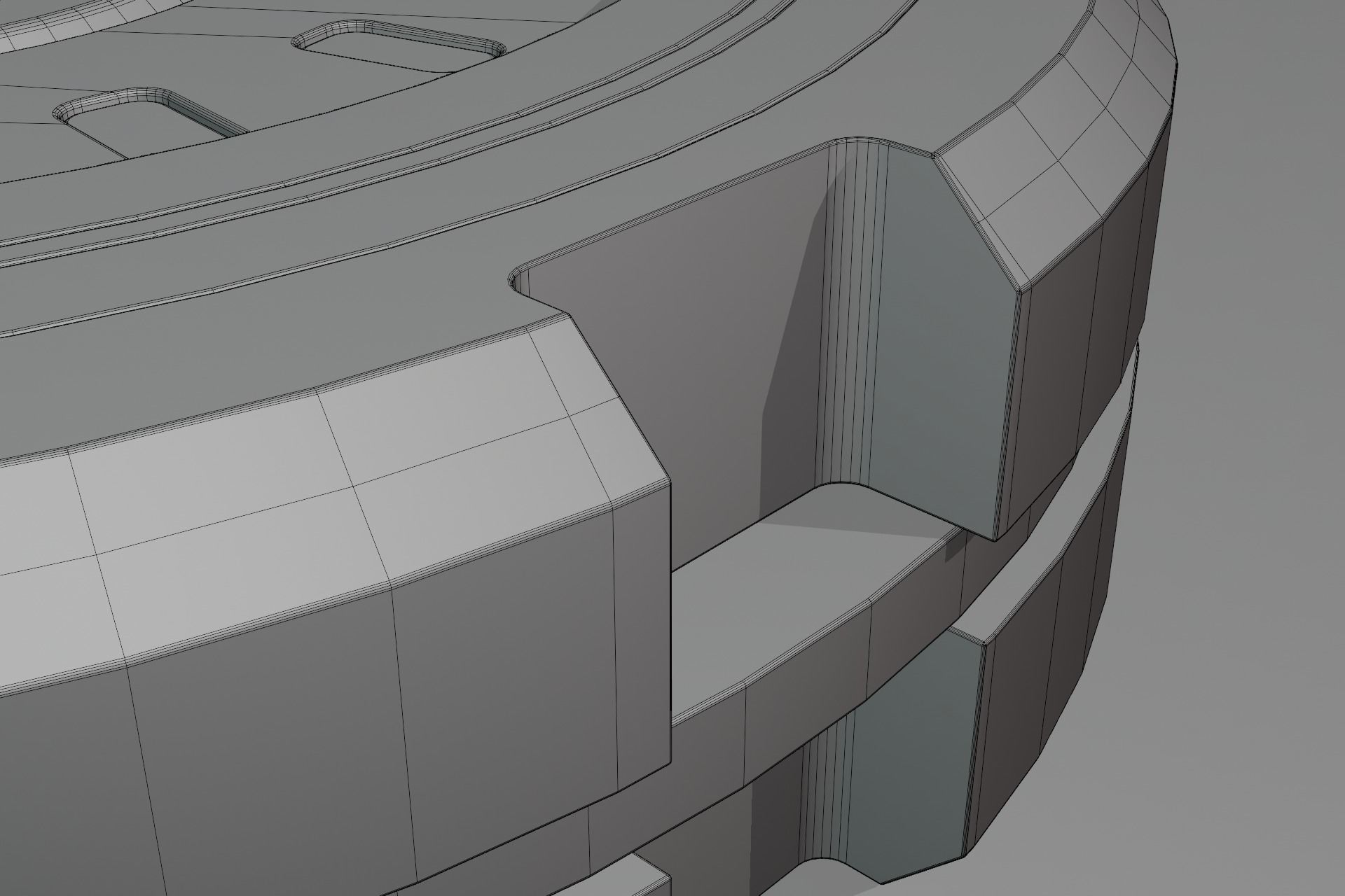 Sci-Fi Future Mech Button Disk 3D model_7