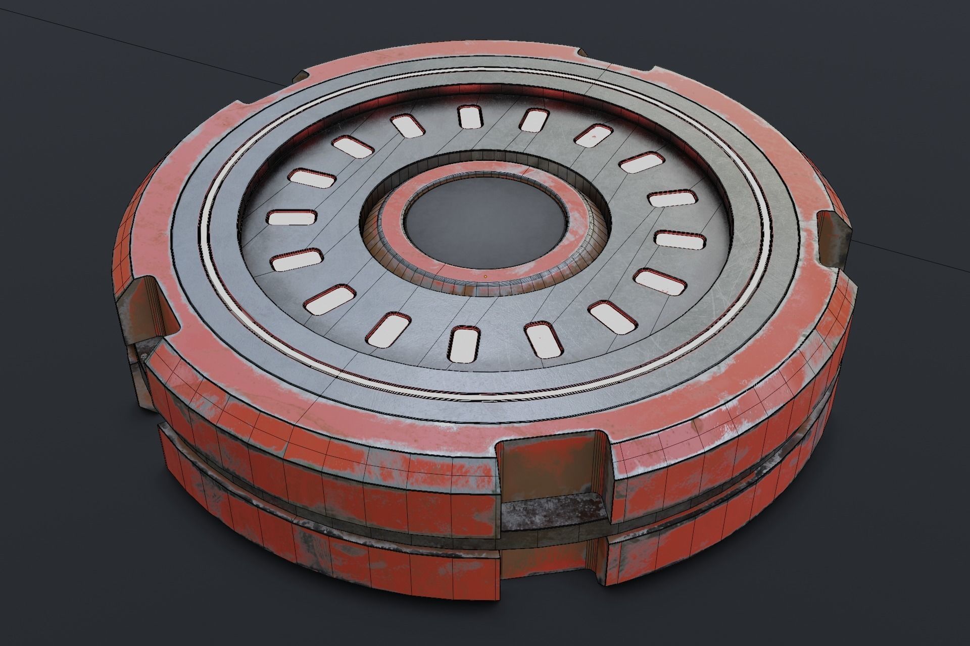 Sci-Fi Future Mech Button Disk 3D model_10