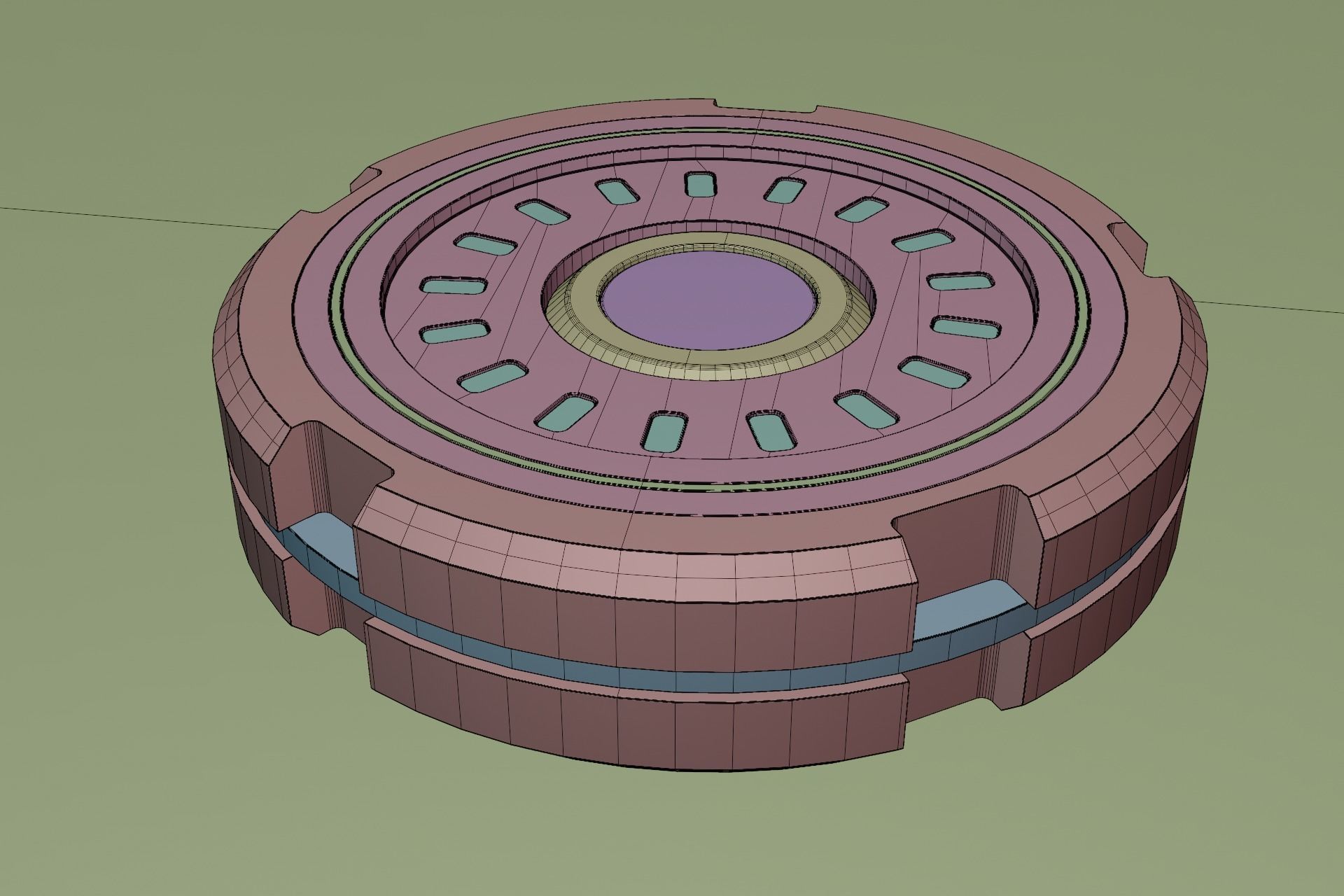 Sci-Fi Future Mech Button Disk 3D model_3
