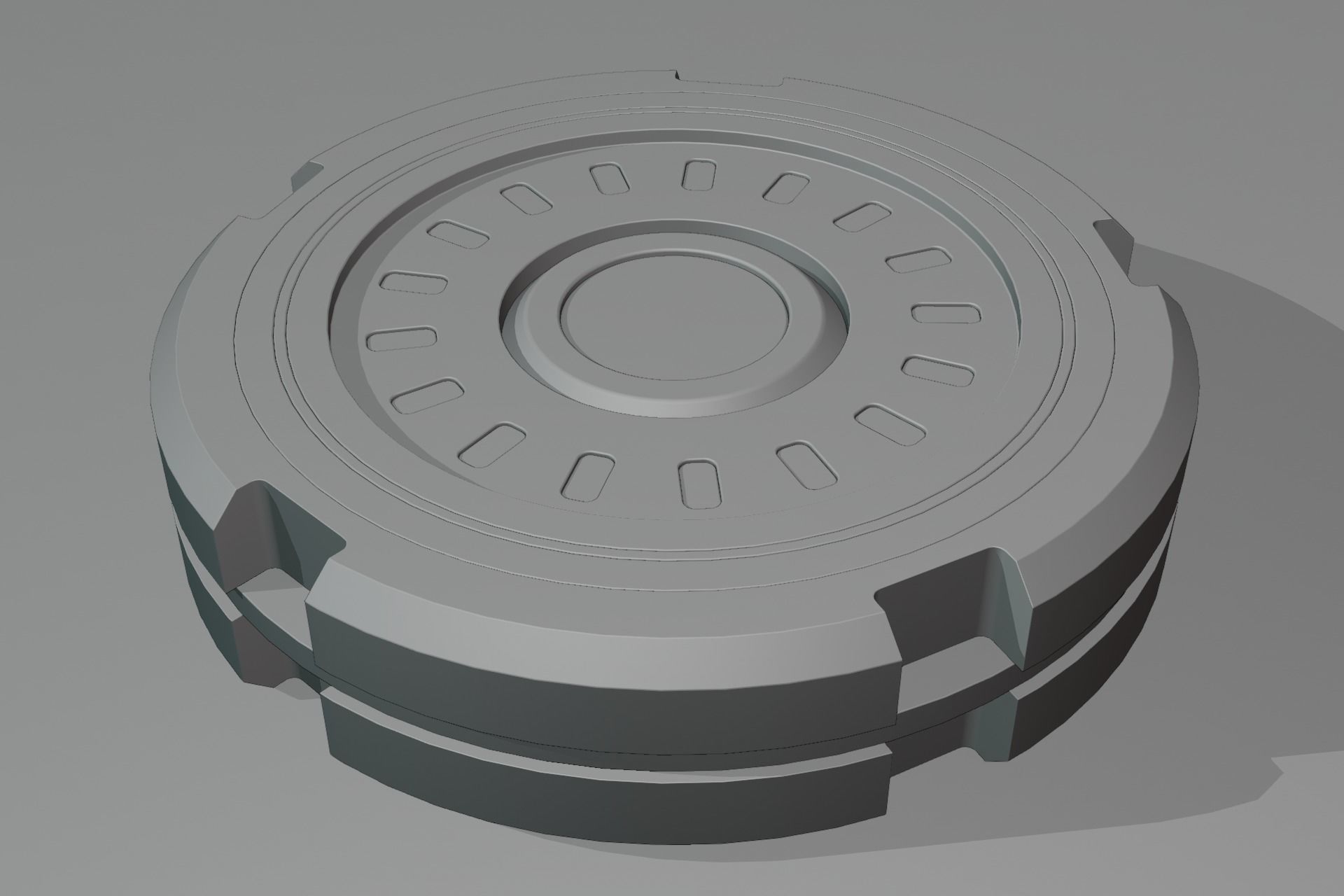 Sci-Fi Future Mech Button Disk 3D model_6