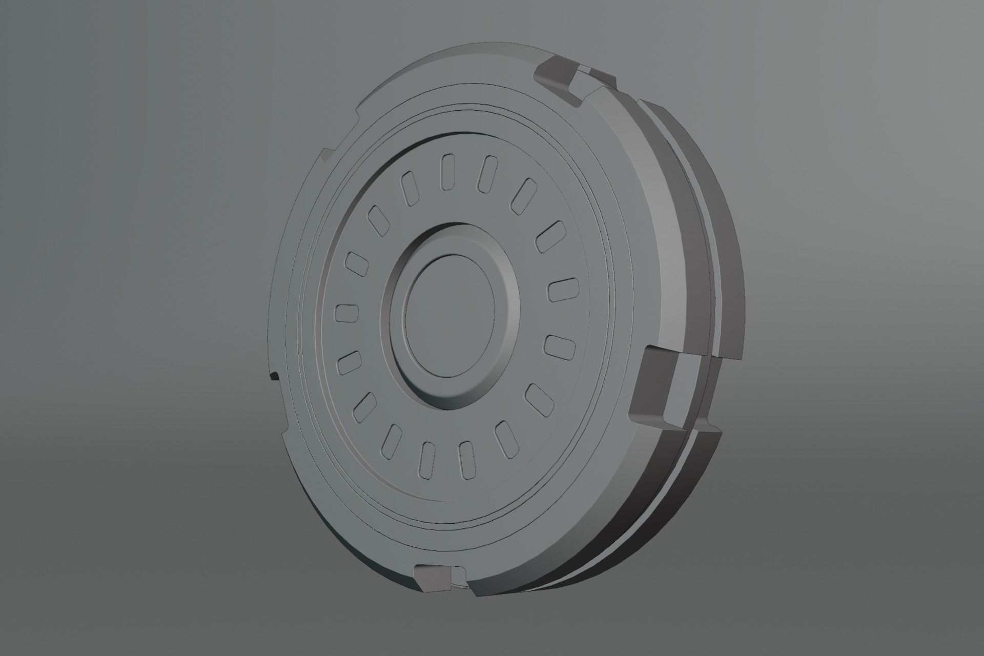 Sci-Fi Future Mech Button Disk 3D model_13