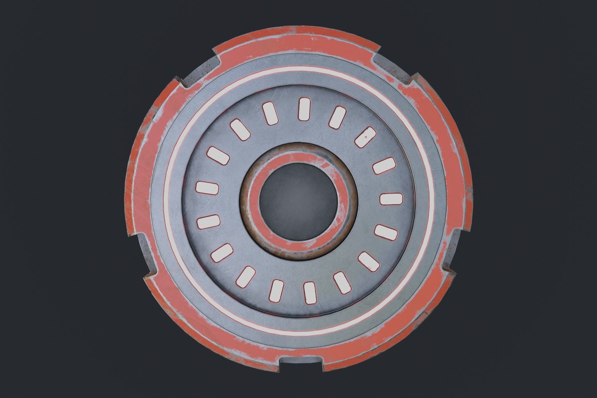 Sci-Fi Future Mech Button Disk 3D model_2