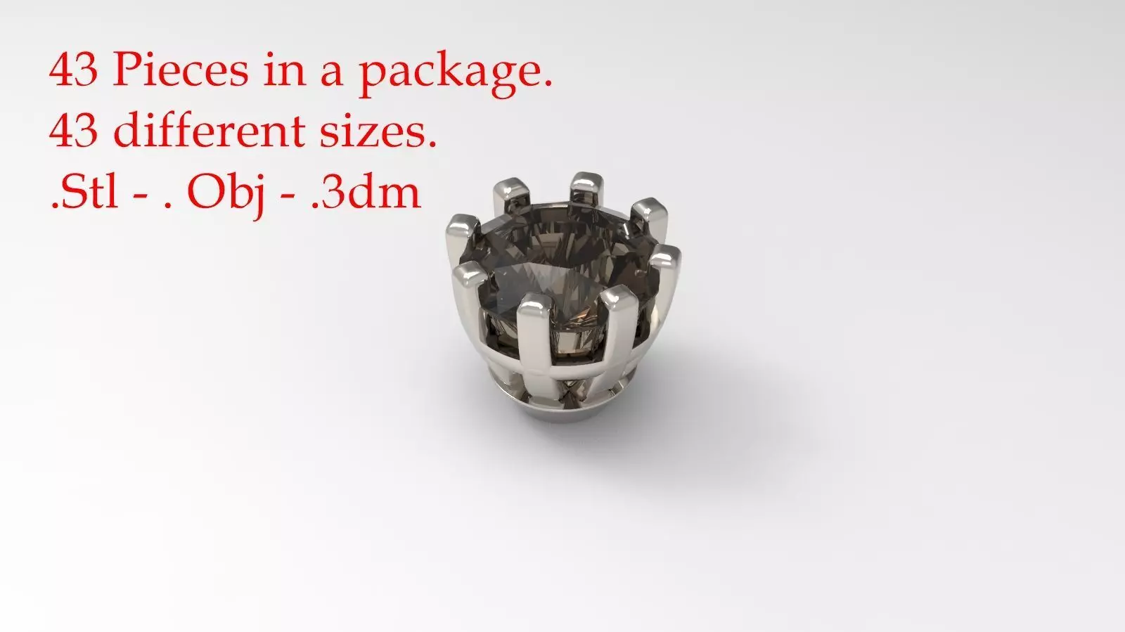 Jewelry Prong Head Set Package 022 3D print model_0