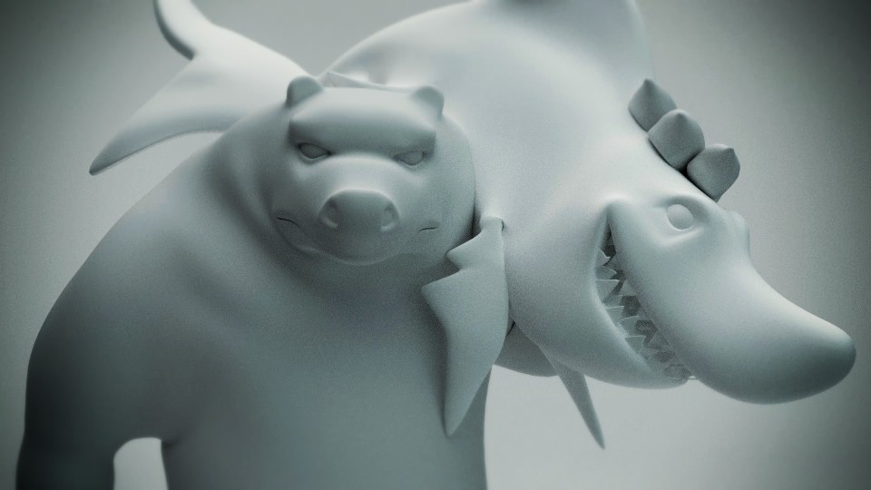The BearShark creature Free 3D model_1