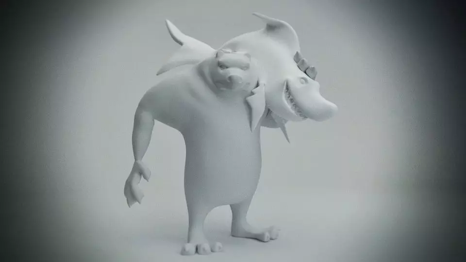 The BearShark creature Free 3D model_0