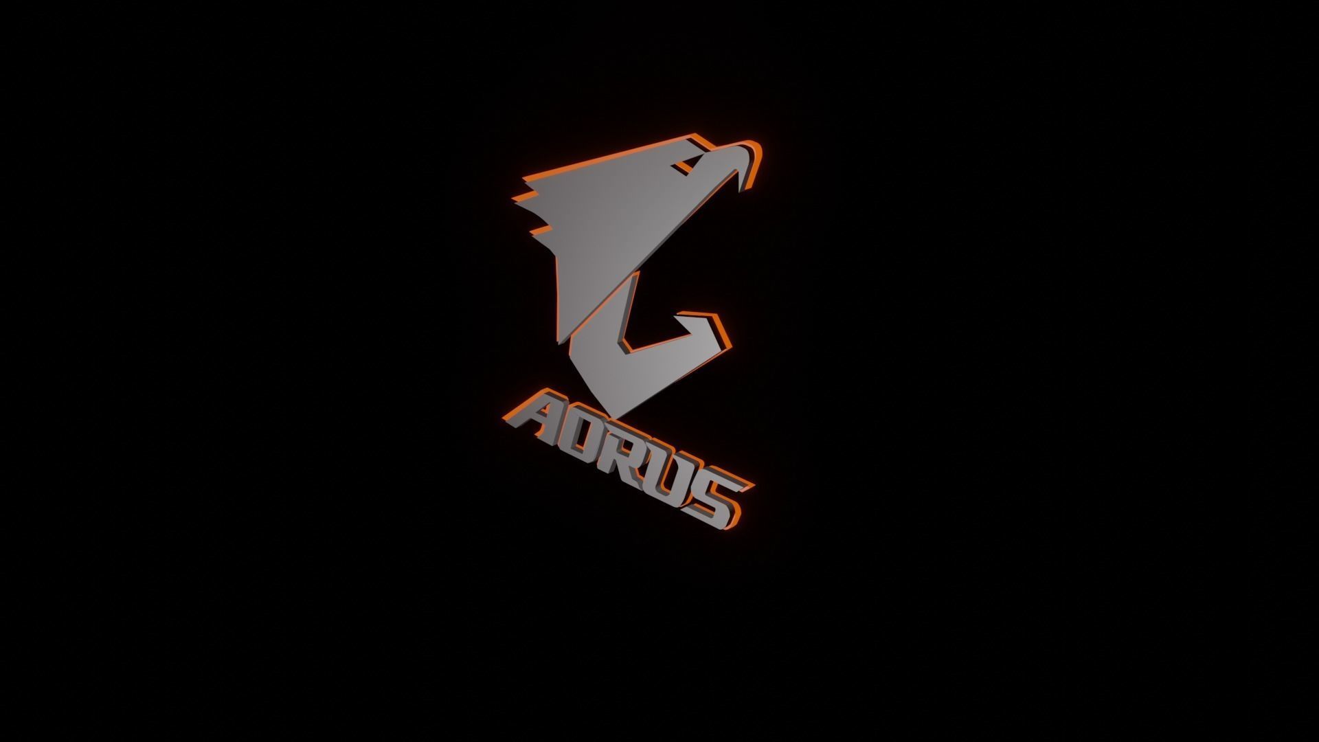 Gigabyte Aorus Neon Logo Free 3D model_1