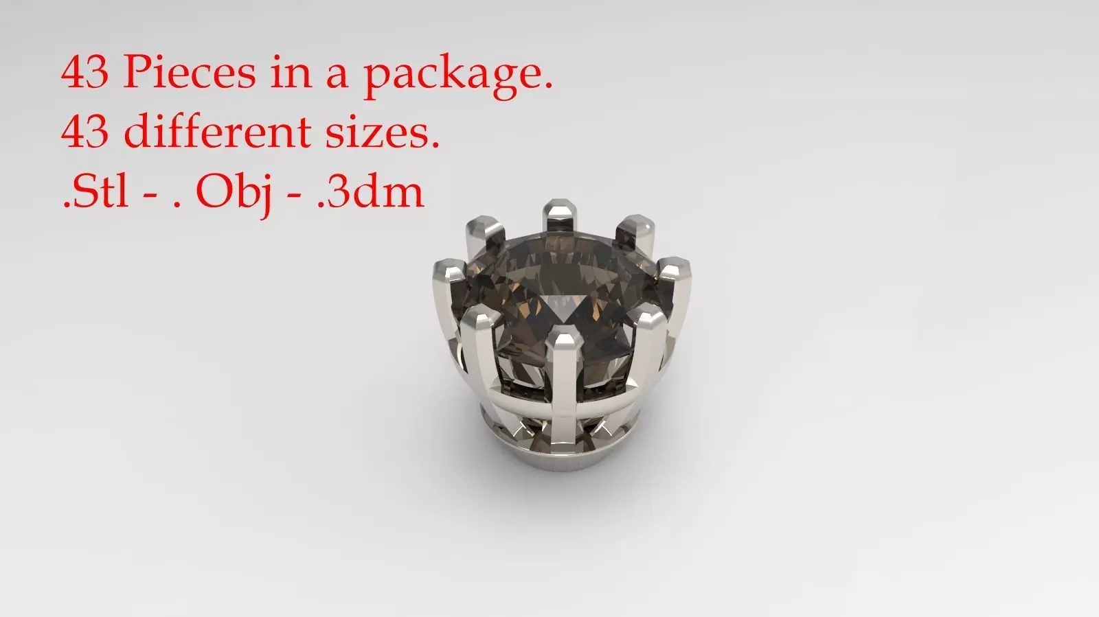 Jewelry Prong Head Set Package 028 3D print model_0