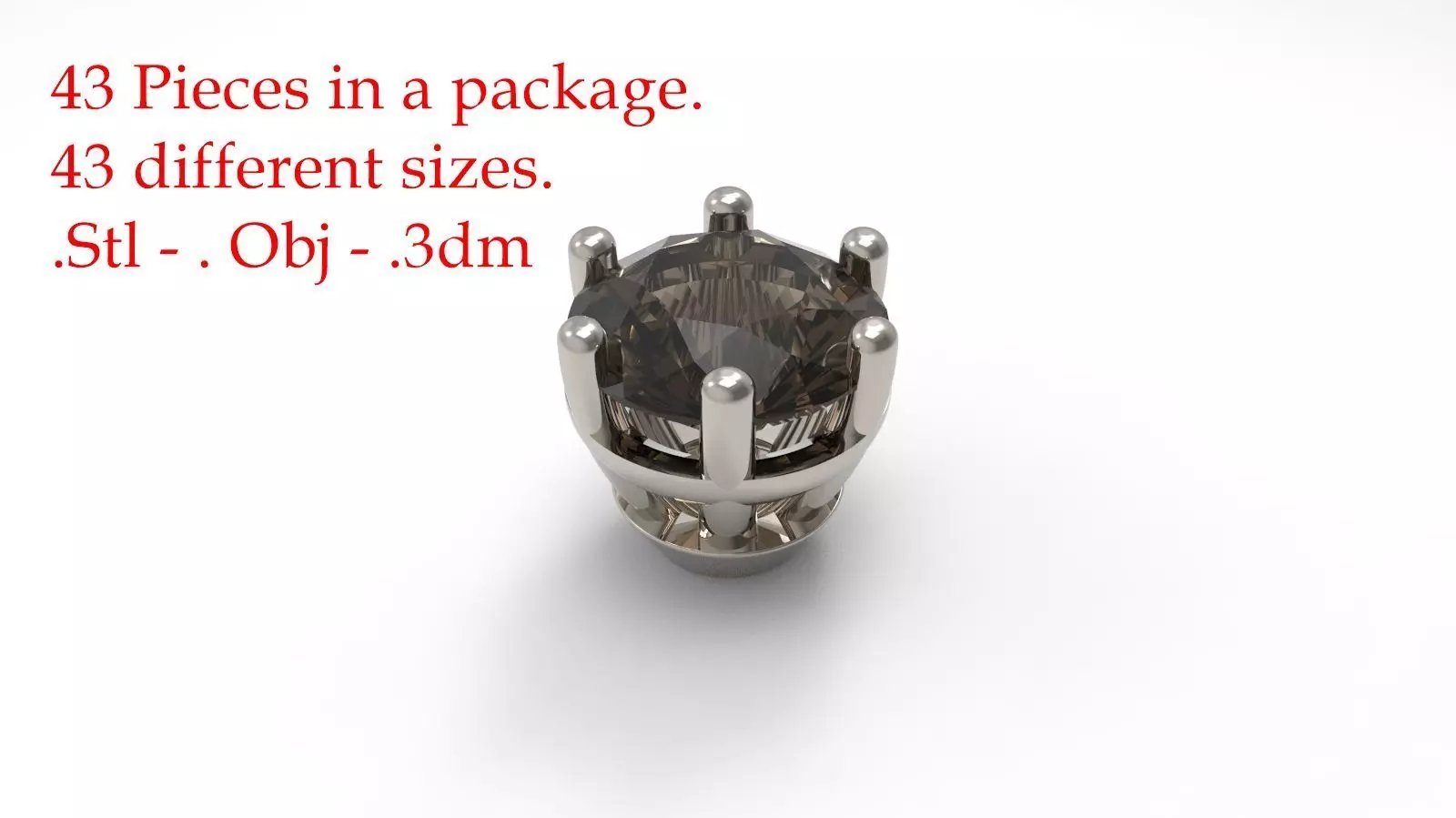 Jewelry Prong Head Set Package 031 3D print model_0