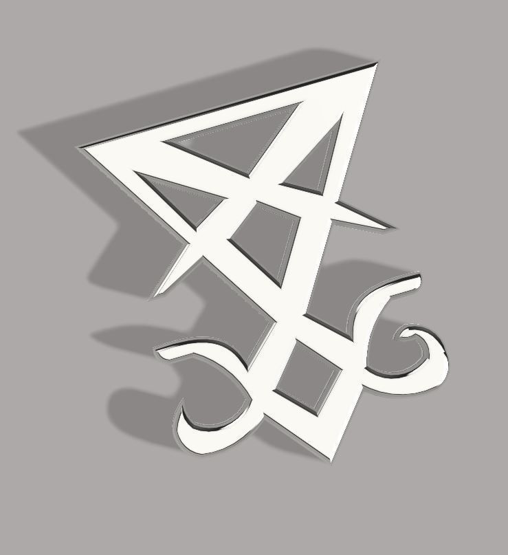 Helltaker sigil of Lucifer Brooch Pin  3D print model_1