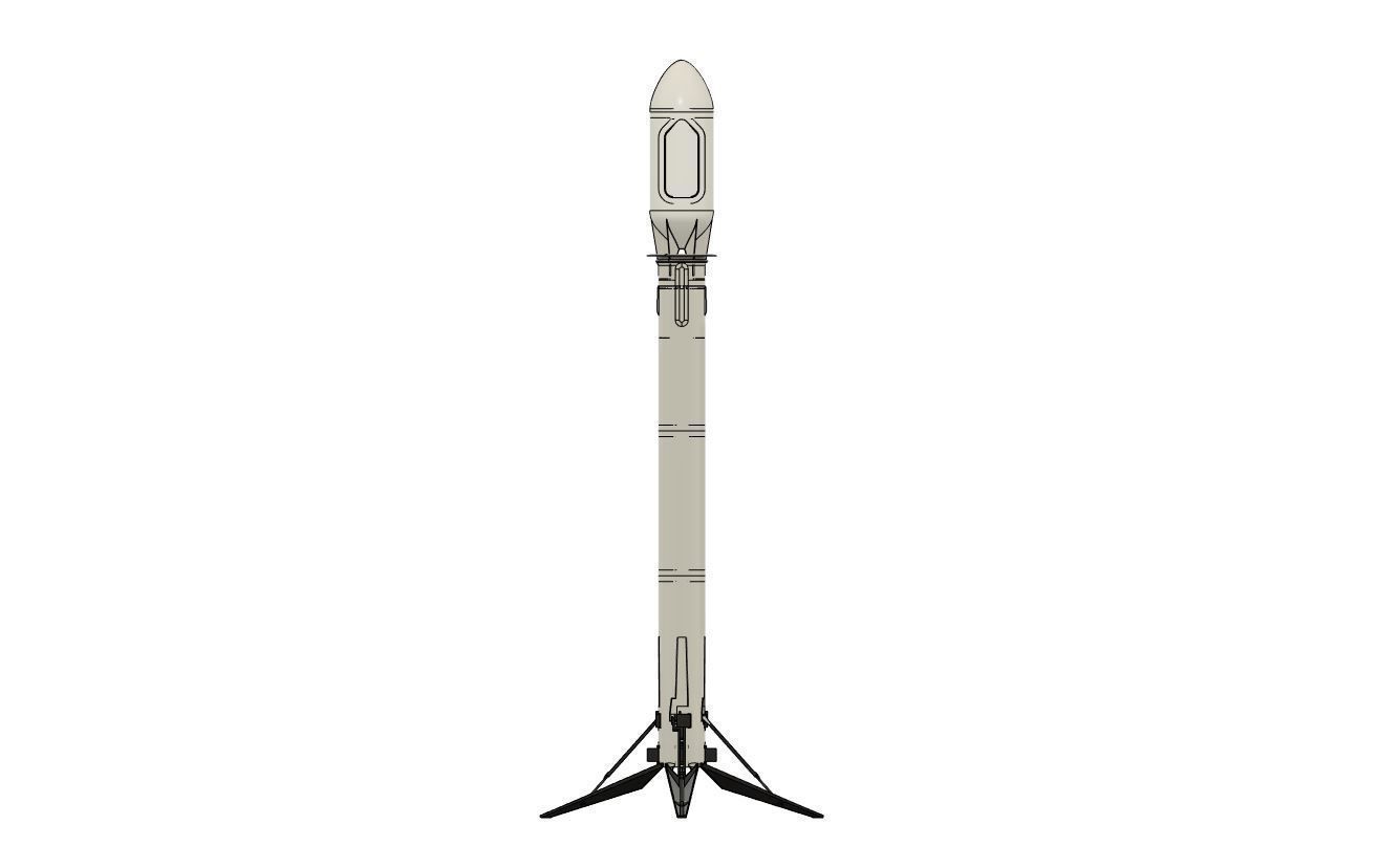 SpaceX inspired edf rocket 3D print model_3