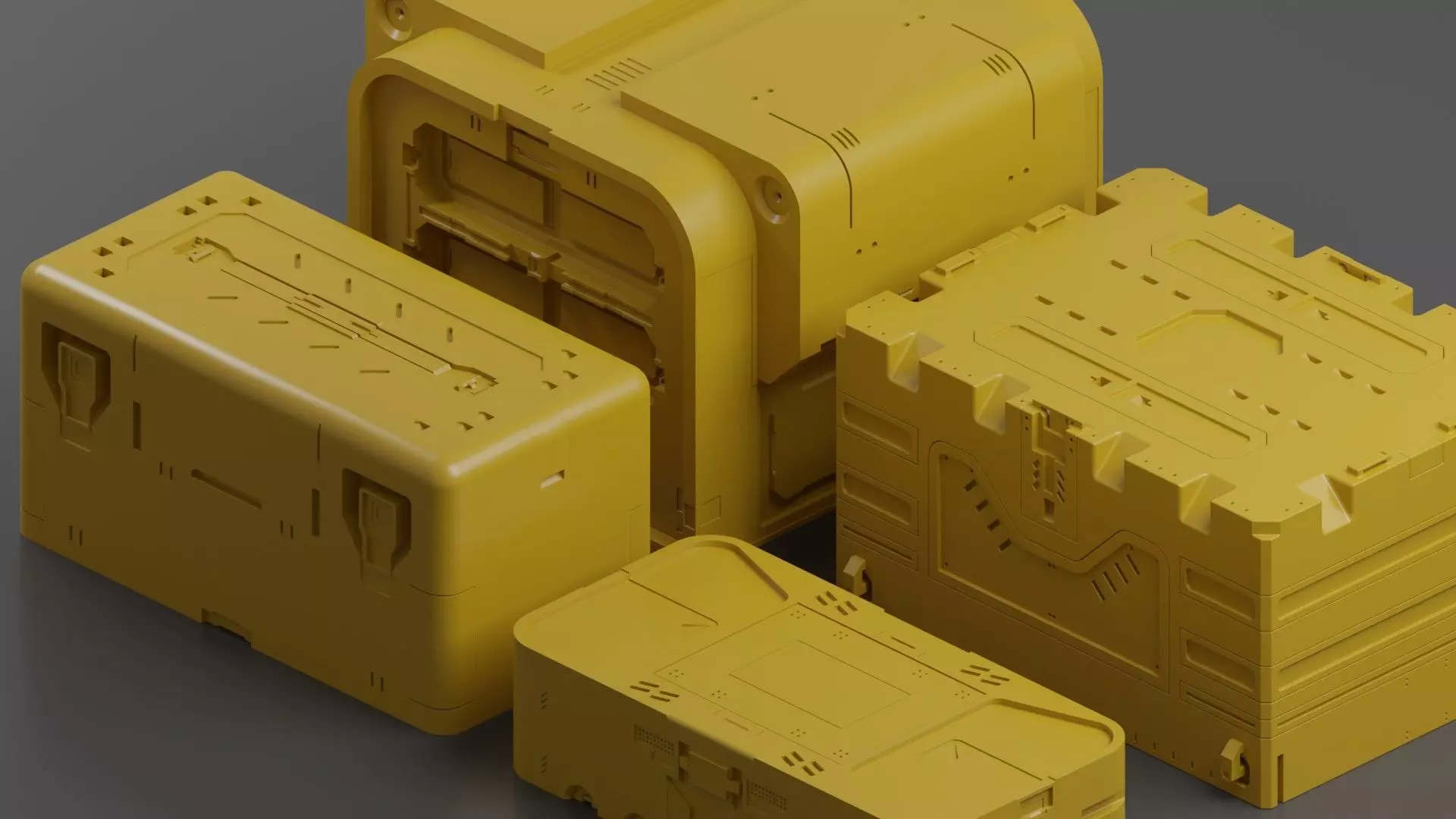 Scifi Crates Volume 3 3D model_0