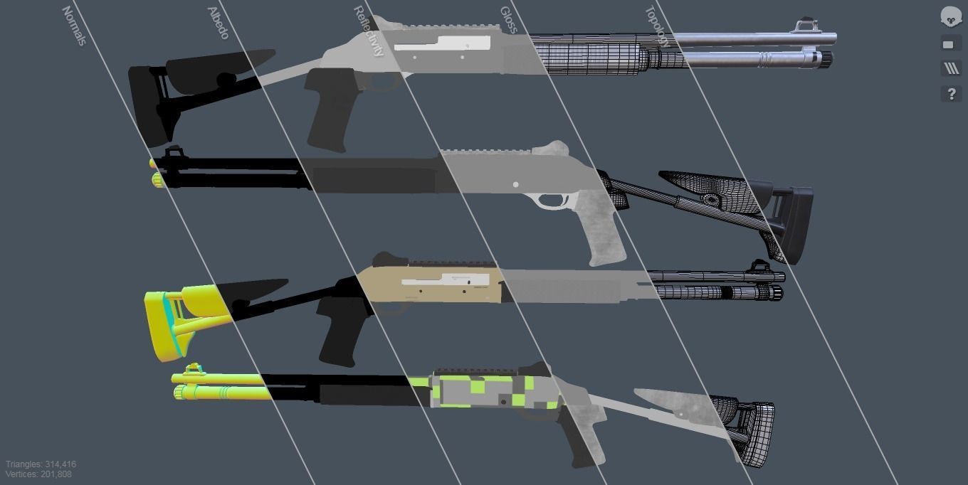 Benelli m4 Shotgun 3D model_23