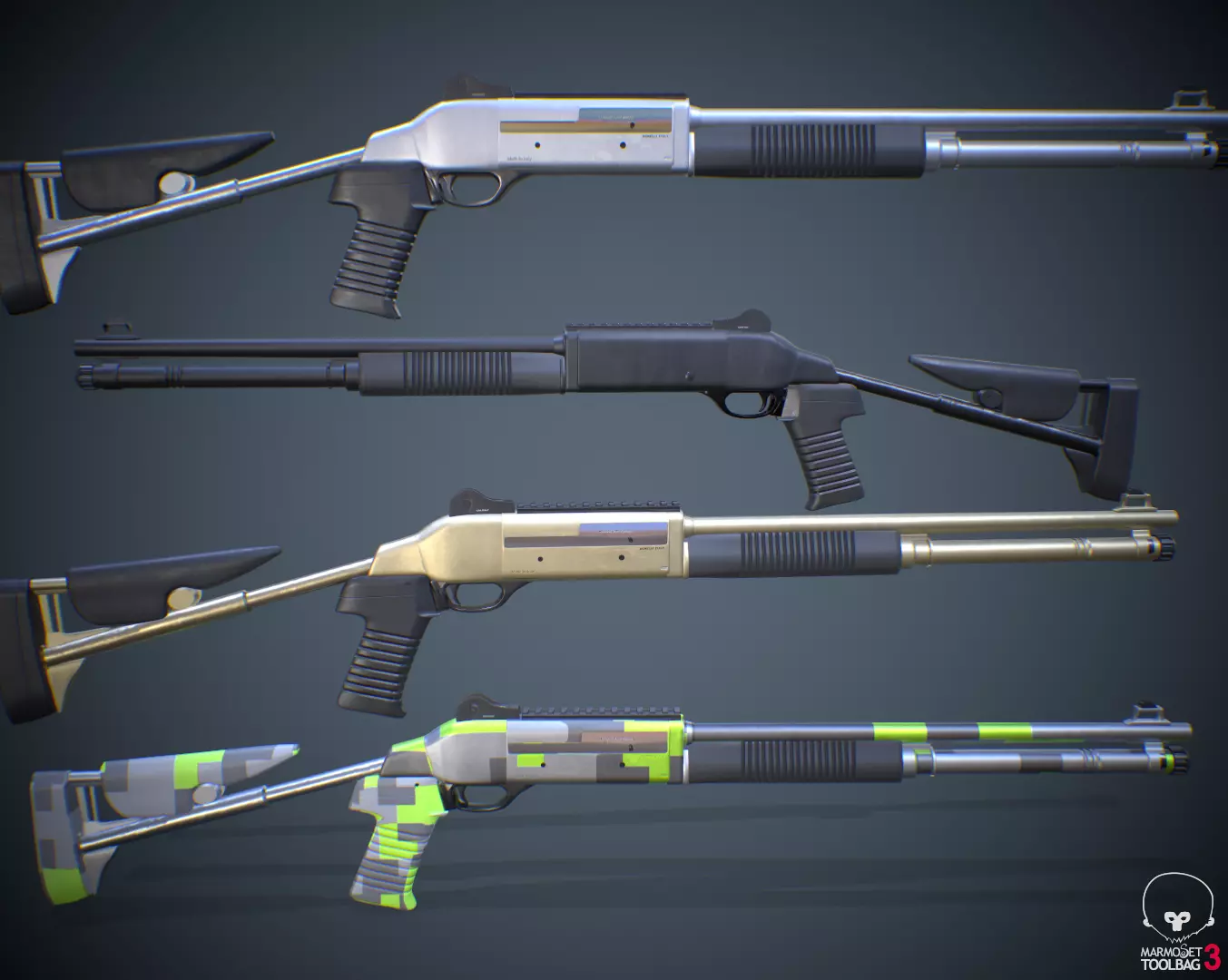 Benelli m4 Shotgun 3D model_0