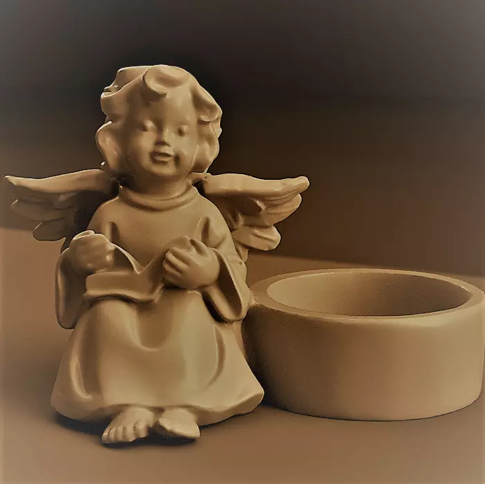 Ange bougeoir christmas 3D print model_0