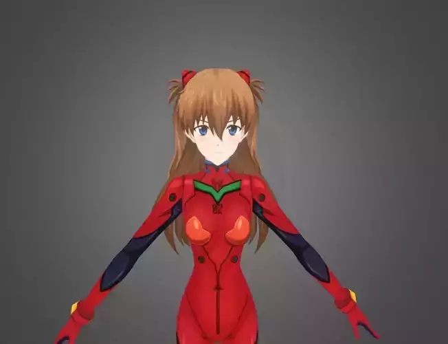 Asuka - Evangelion Low-poly 3D model