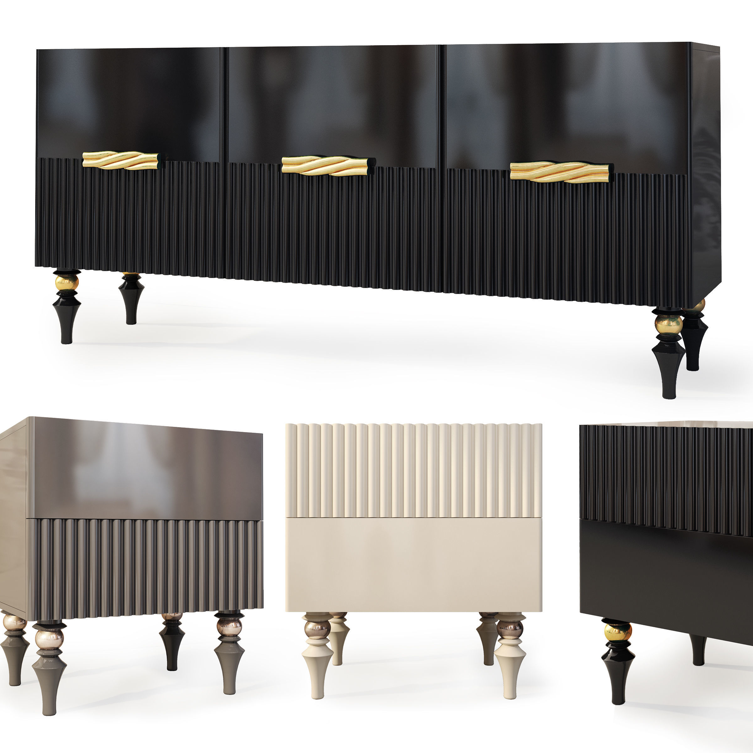 Auronzo Nightstand sideboard by Ambicioni 3D model