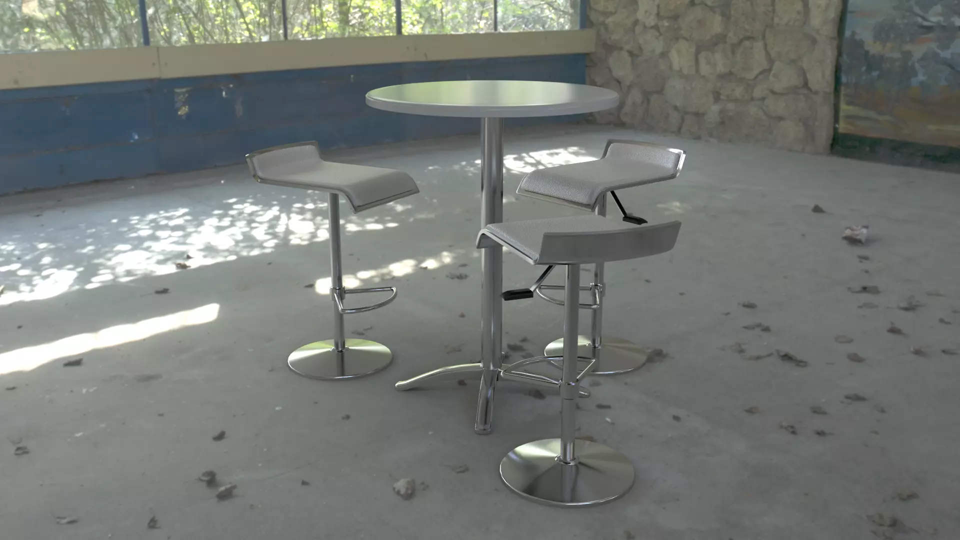 Cocktail Table Bar Free low-poly 3D model