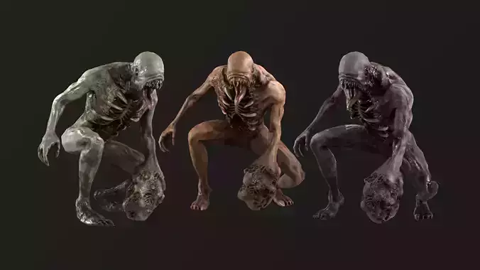 Mutant skeleton Free low-poly 3D model