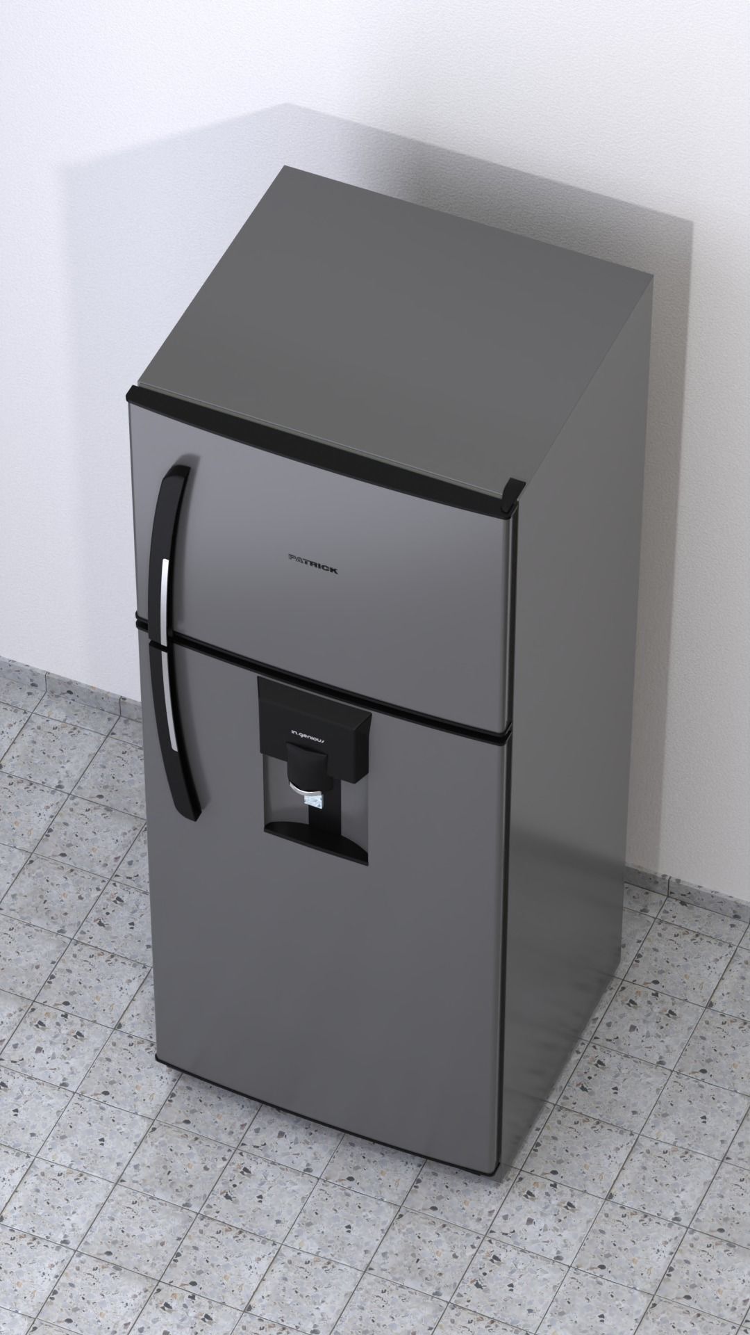 Top-Freezer Fridge 3D model_1