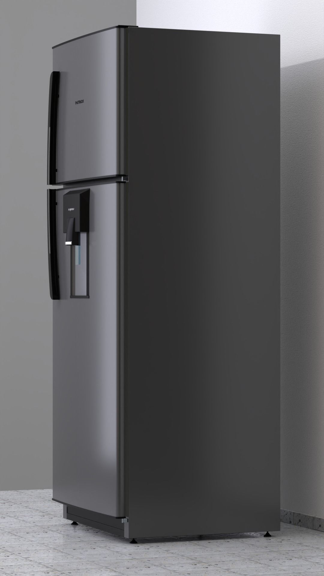 Top-Freezer Fridge 3D model_2