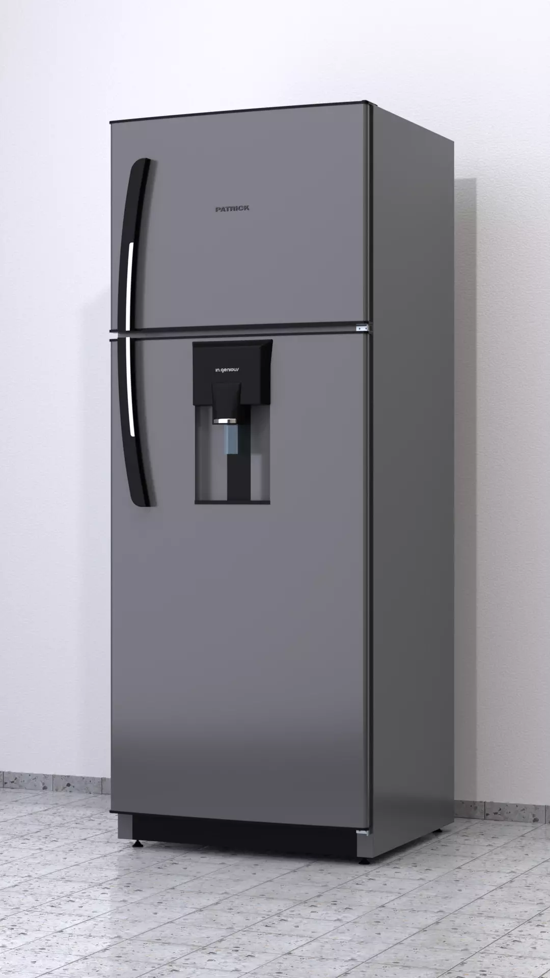 Top-Freezer Fridge 3D model_0