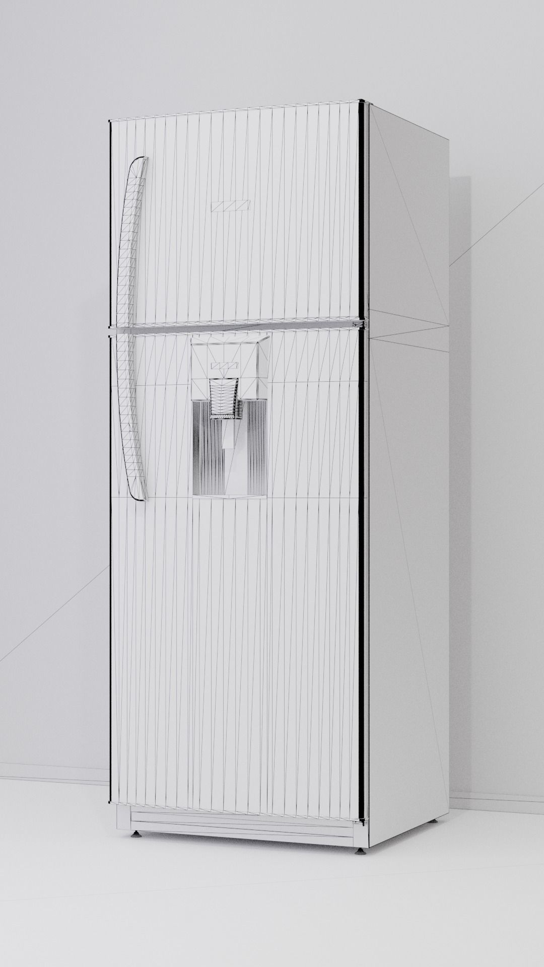 Top-Freezer Fridge 3D model_4