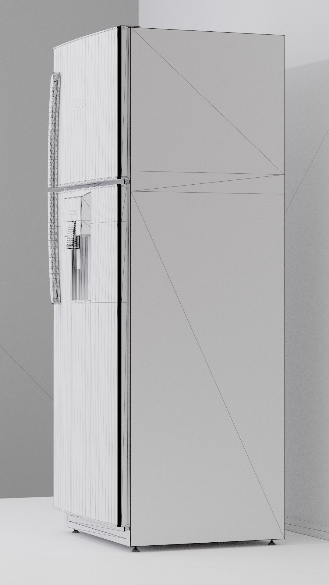 Top-Freezer Fridge 3D model_3