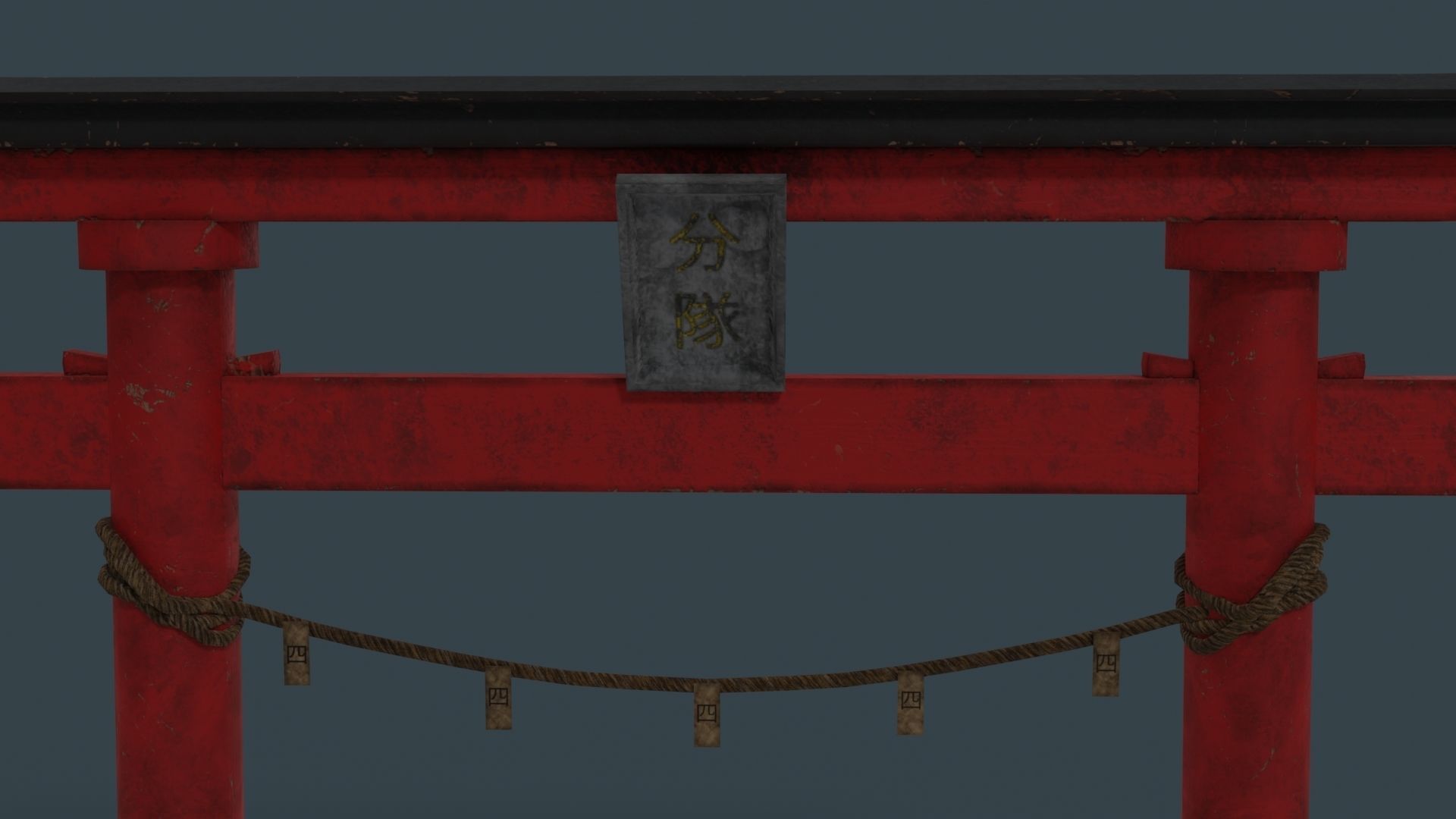 Torii Gate Low-poly 3D model_1